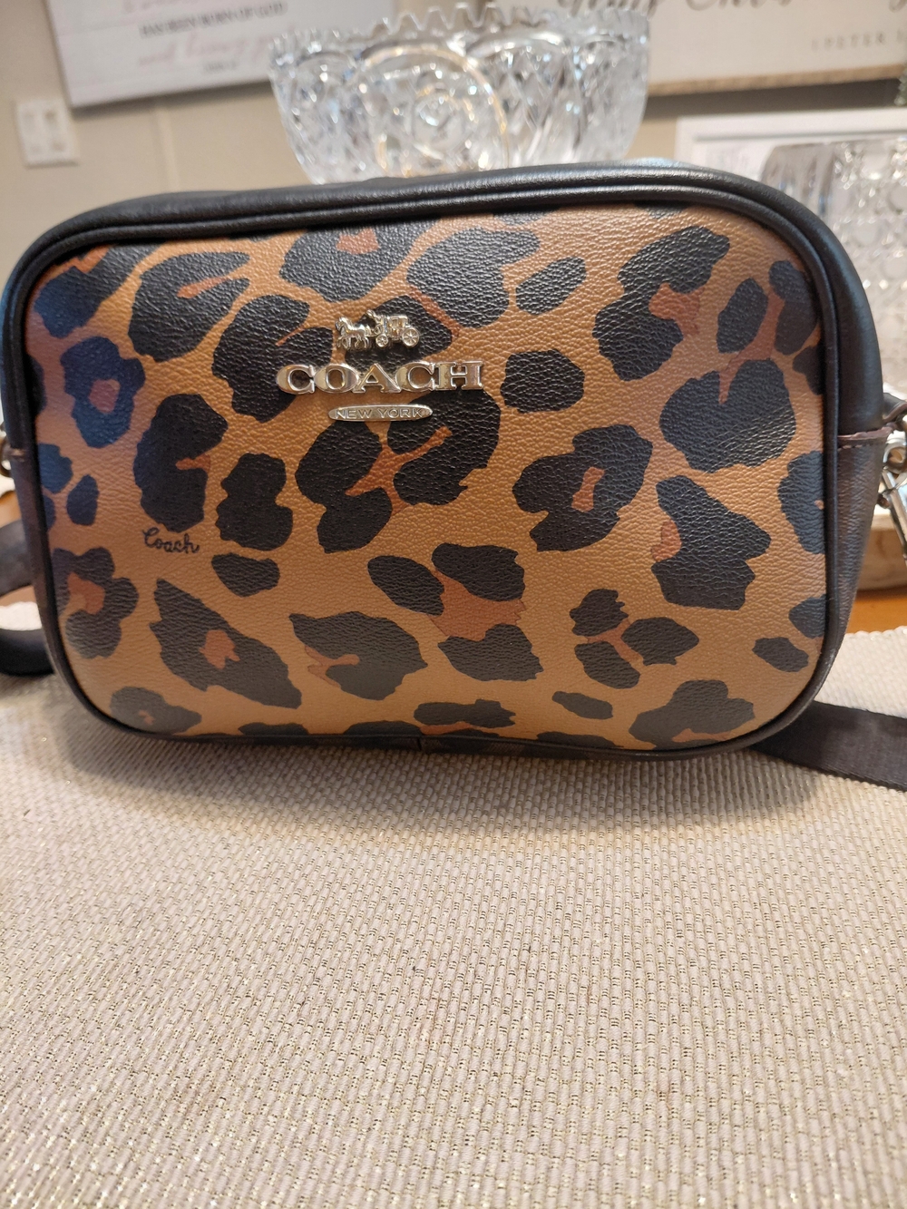 COACH Leopard Print Crossbody Bag - Brown/Black